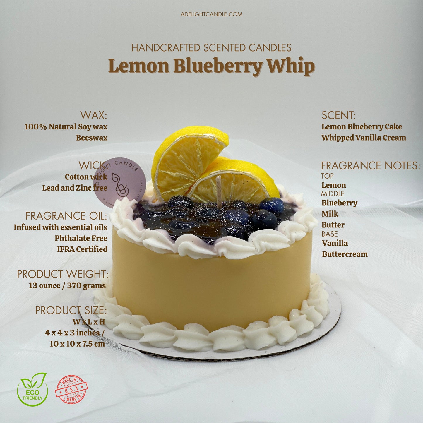 Lemon Blueberry Whip Cake